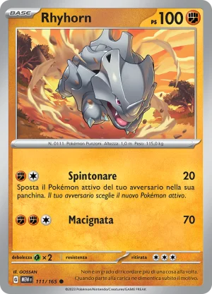 Rhyhorn - Reverse - (MEW 111)