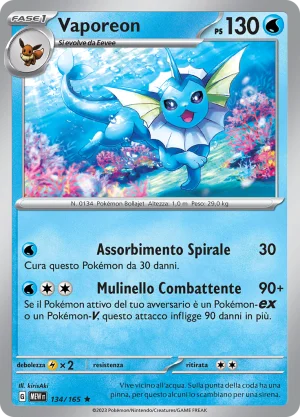 Vaporeon - Reverse - (MEW 134)